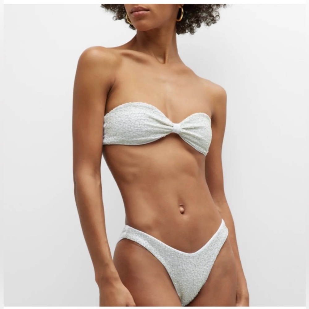 Silver and White Minimalist Bikini Set